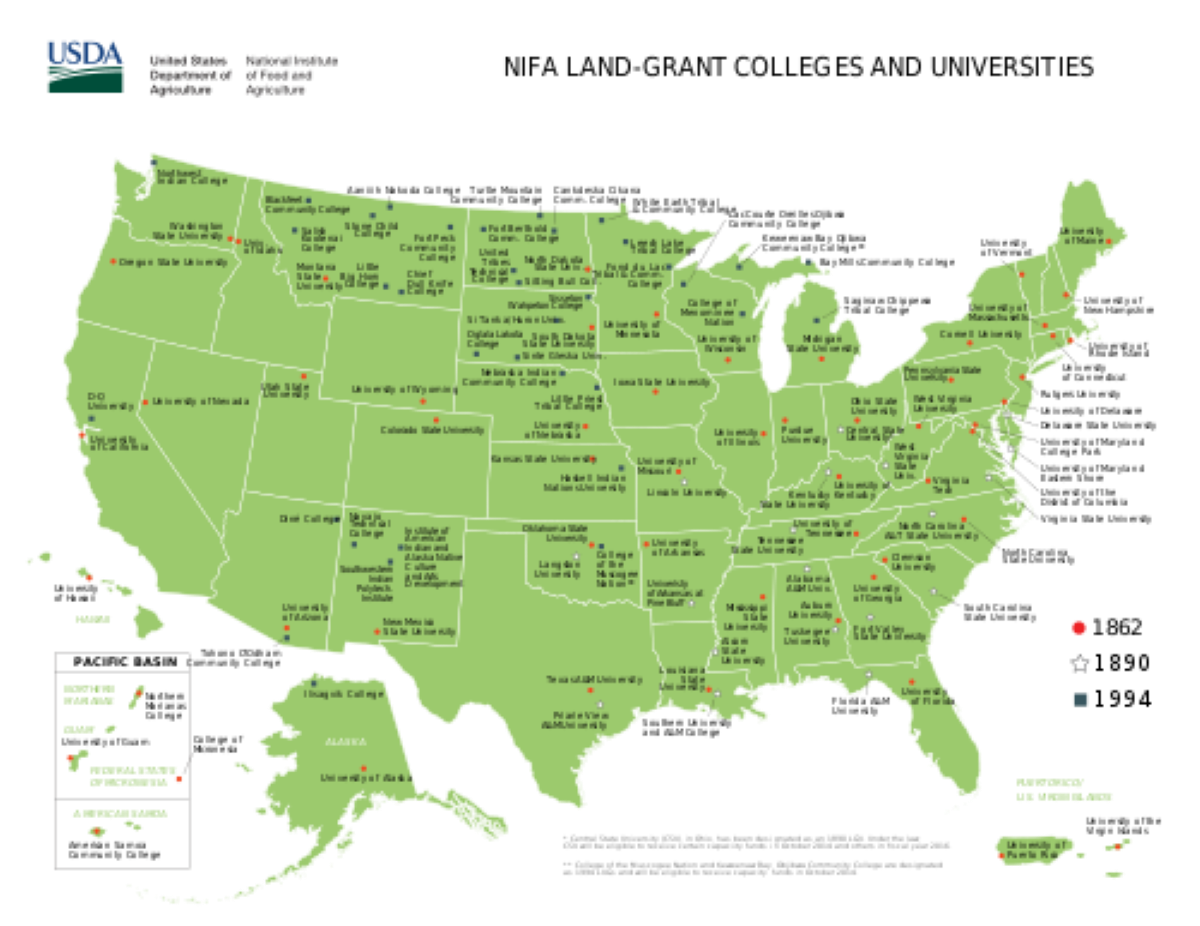 a history of agricultural education in the United States