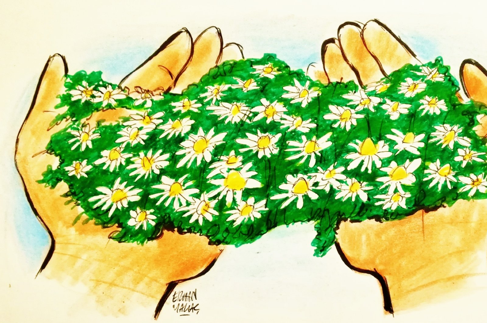 ecolabels hands with flowers