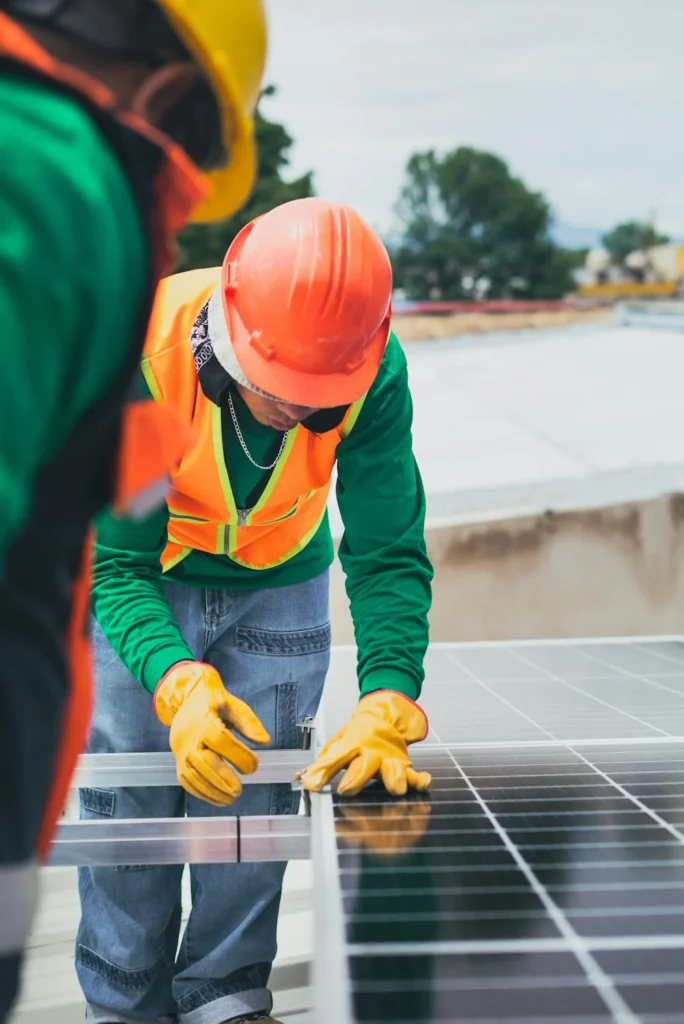 workers for a solar energy company